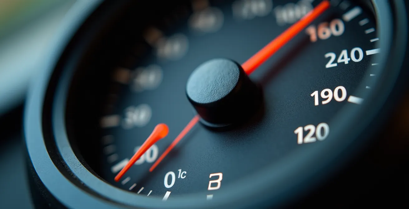 Gros plan macro sur un compteur kilométrique affichant un kilométrage élevé