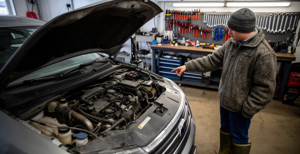 Inspection d'une auto modifiée dans un atelier mécanique